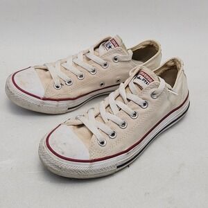 Converse Chuck Taylor All Star Womens 8 Low Top Off White Canvas Sneakers W7652